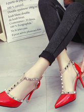 Chaussures à Talons Hauts Croppées Cloutées Femme